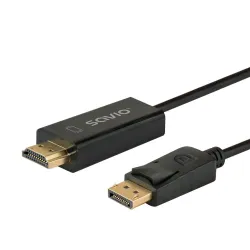 Kabel adapter DisplayPort do HDMI Savio CL-183 1,5m czarny