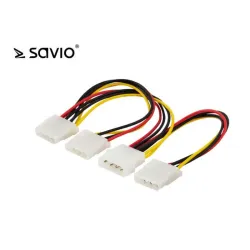 Kabel zasilający Savio AK-16 Molex 4 pin M - 3x Molex 4 pin F