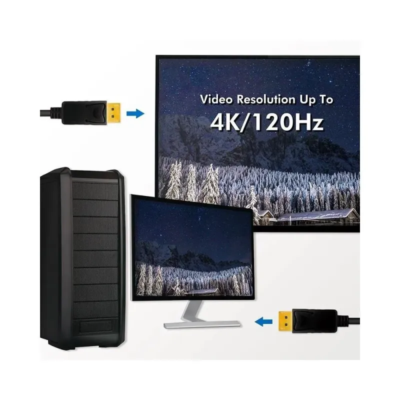 Kabel Techly DisplayPort 1.4 8K DP-DP M/M 2m czarny