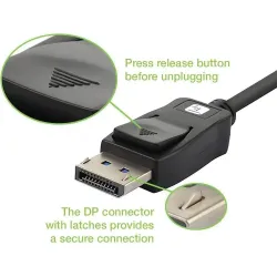 Kabel DisplayPort Techly 2.1 4K*120Hz 1m 54G czarny