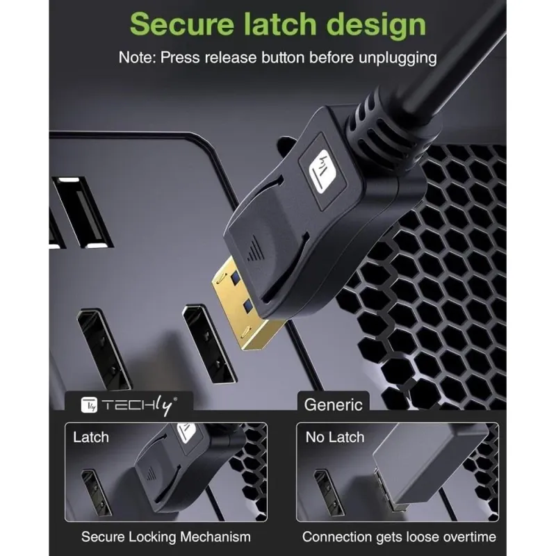 Kabel DisplayPort Techly 2.1 4K*120Hz 1m 54G czarny