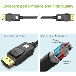 Kabel DisplayPort Techly 2.1 4K*120Hz 1m 54G czarny
