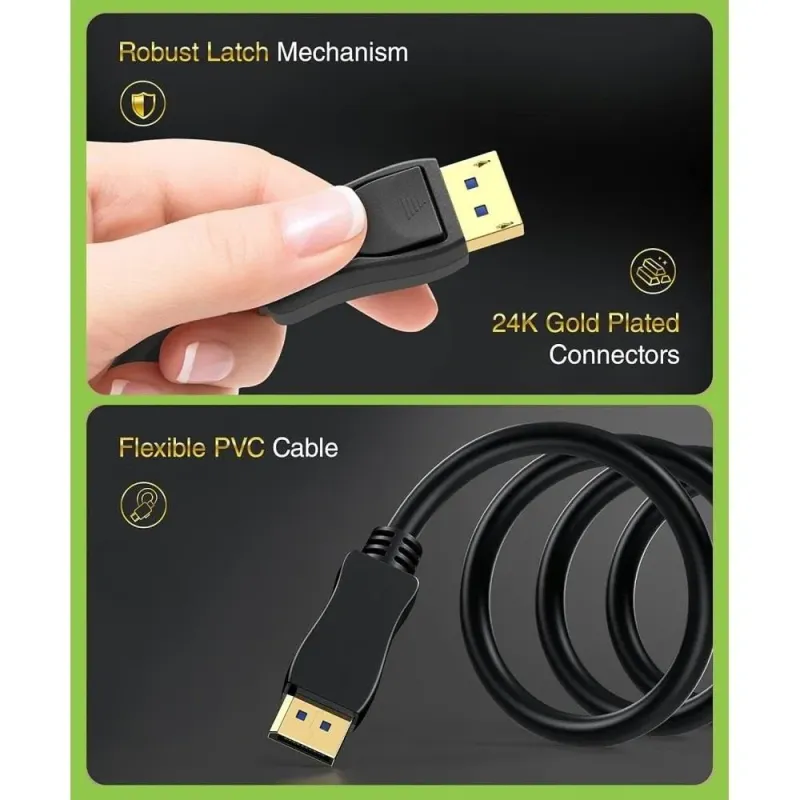 Kabel DisplayPort Techly 2.1 4K*120Hz 3m 54G czarny
