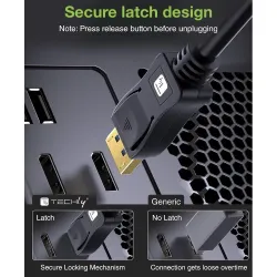 Kabel DisplayPort Techly 2.1 4K*120Hz 3m 54G czarny