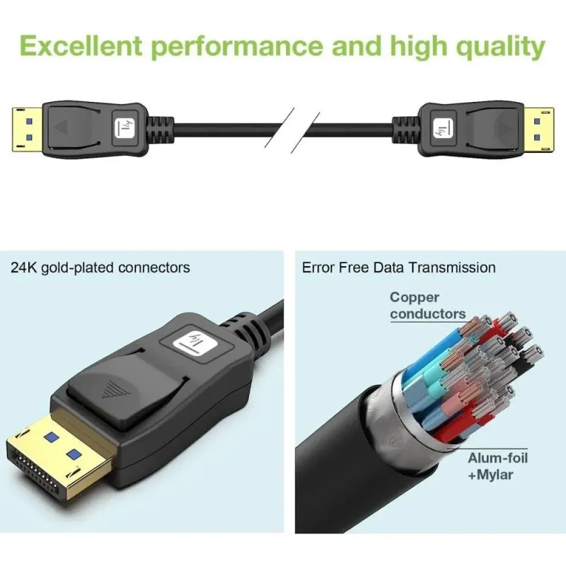 Kabel DisplayPort Techly 2.1 4K*120Hz 3m 54G czarny