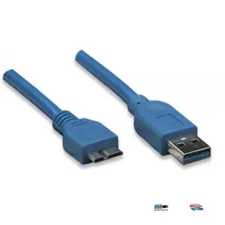 Kabel USB Techly USB 3.0 Super Speed, A-męski, Micro B-męski, 1m, niebieski