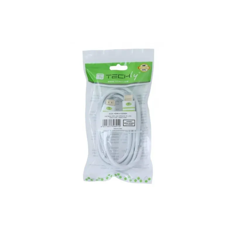 Kabel HDMI-HDMI M/M Ethernet 3D 4K Techly HDMI-4-010WH 1m, biały