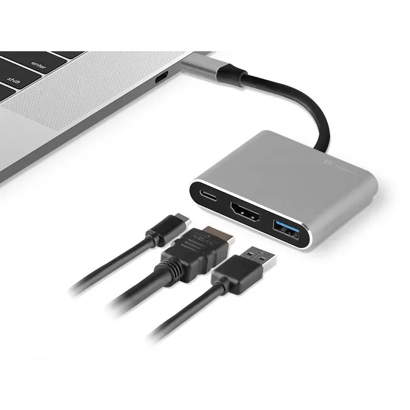 Kabel adapter USB-C Tracer TRAPOD46847 USB-C HDMI 4K USB 3.0 PDW 100W