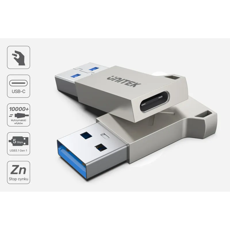 Adapter UNITEK A1034NI USB-A - USB-C 3.1 Gen1 | PartsPC.pl