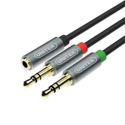 Kabel Unitek Y-C957ABK miniJack 3,5mm (F) - 2x 3,5mm (M) | PartsPC.pl
