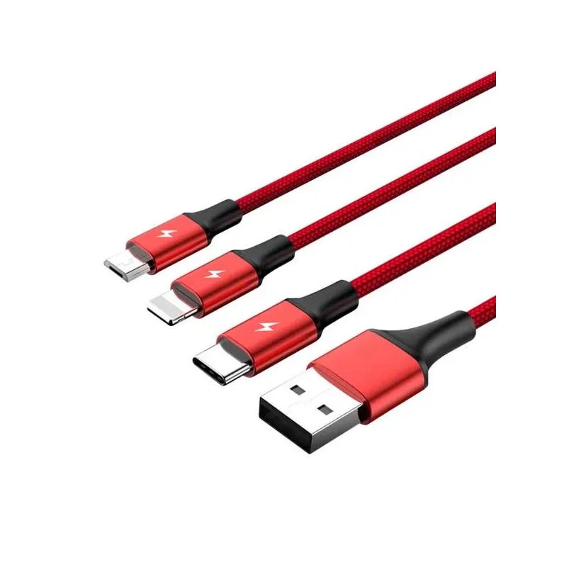 Kabel USB 2.0 Unitek C4049RD, 3w1 USB - USB typ C/microUSB/L… | PartsPC.pl
