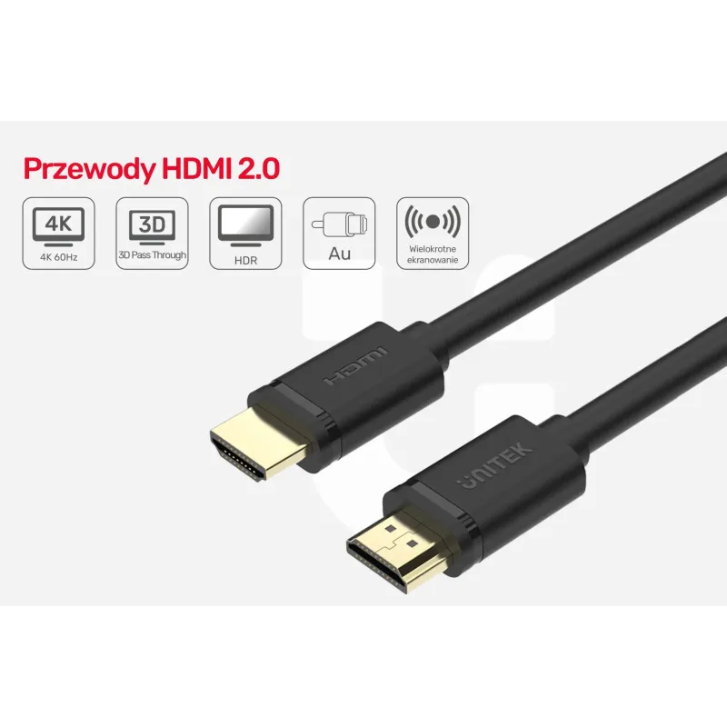Kabel HDMI Unitek Y-C136M v2.0 M/M BASIC 1m | PartsPC.pl