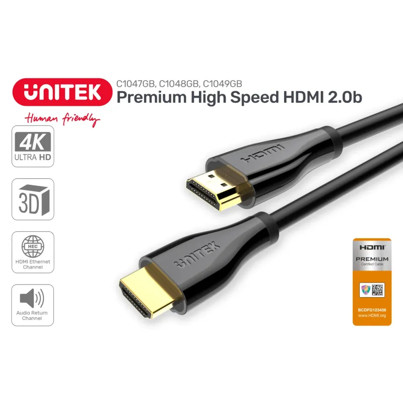 Unitek Certyfikowany przewód HDMI 2.0 1,5m C1047GB