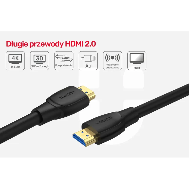 Kabel HDMI Unitek C11068BK High Speed HDMI 2.0, 4K 60Hz, 7m… | PartsPC.pl