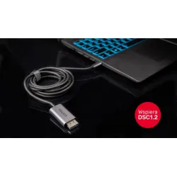 Kabel adapter Unitek V1409A USB-C - DP 1.2 4K@60Hz, 1,8m