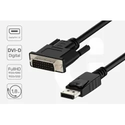 Kabel adapter Unitek Y-5118BA Displayport - DVI-D M/M | PartsPC.pl