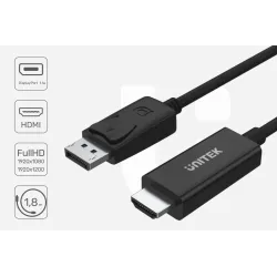Kabel przejściówka Unitek Y-5118CA Displayport to HDMI 1,5m… | PartsPC.pl