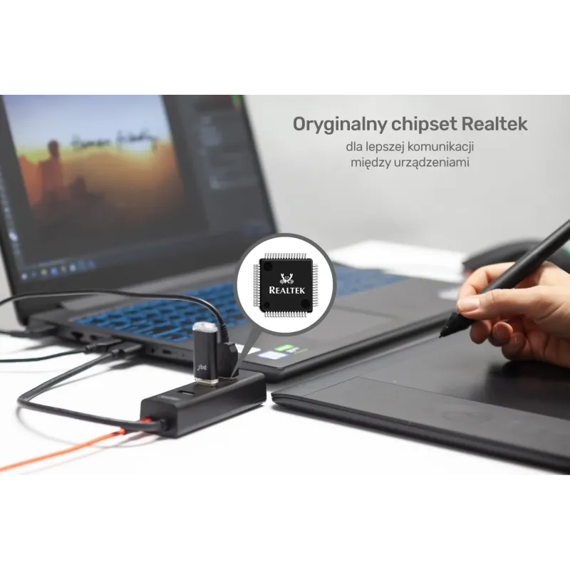 Hub USB Unitek Y-3089 4xUSB 3.0 czarny