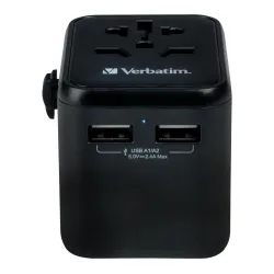 Adapter podróżny Verbatim UTA-01 globalny 2xUSB 12W