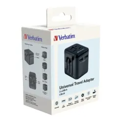 Adapter podróżny Verbatim UTA-01 globalny 2xUSB 12W