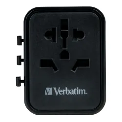 Adapter podróżny Verbatim UTA-02 globalny 1xUSB-C PD 20W, 1xUSB-A QC 18W