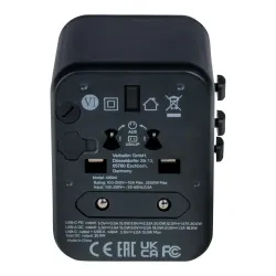 Adapter podróżny Verbatim UTA-02 globalny 1xUSB-C PD 20W, 1xUSB-A QC 18W