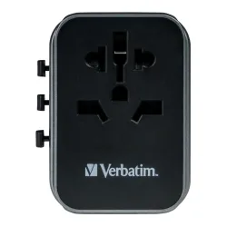 Adapter podróżny Verbatim UTA-03 globalny 1xUSB-C PD 30W QC 18W, 1xUSB-C