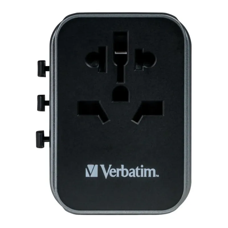Adapter podróżny Verbatim UTA-03 globalny 1xUSB-C PD 30W QC 18W, 1xUSB-C