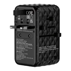 Adapter podróżny Verbatim UTA-10 GaN III globalny 2xUSB-C PD 3.1 QC 4+