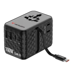 Adapter podróżny Verbatim Charge 'n' Travel GaN III globalny 1xUSB-C PD 3.0