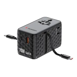 Adapter podróżny Verbatim Charge 'n' Travel GaN III globalny 1xUSB-C PD 3.0