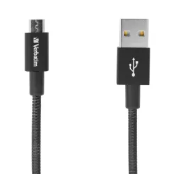 Kabel Verbatim micro USB-B(M) - USB-A(M) 1m czarny | PartsPC.pl