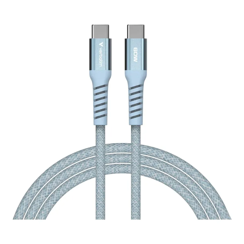 Kabel Verbatim USB-C(M) - USB-C(M) 1,2m, 60W, PD, niebieski