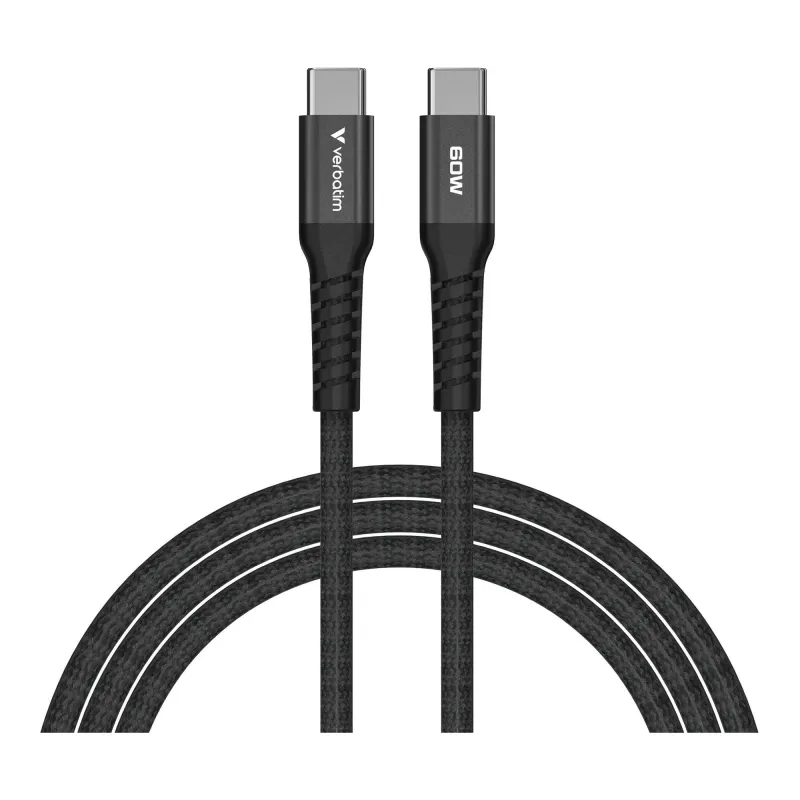 Kabel Verbatim USB-C(M) - USB-C(M) 1,2m, 60W, PD, czarny
