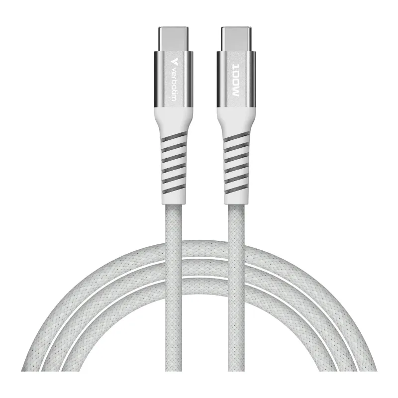 Kabel Verbatim USB-C(M) - USB-C(M) 1,2m, 100W, PD, szary | PartsPC.pl