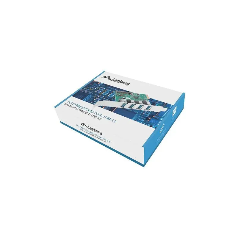 Karta Lanberg PCI Express - USB 3.1 Gen1 4-port + śledź low profile