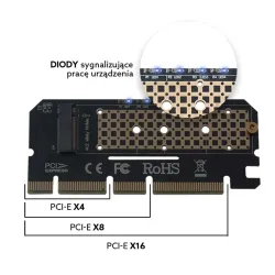 Karta rozszerzeń, adapter M.2 NVMe M-Key PCI-E Savio AK-41