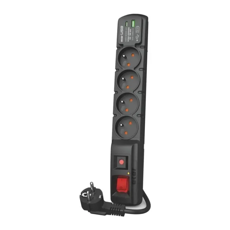 Listwa przeciwprzepięciowa Acar F4 USB A+C W2439 z szybką ładowarką 1,5m