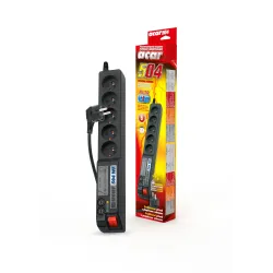 Listwa przeciwprzepięciowa Acar 504WF 3,0m czarna