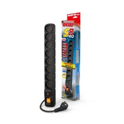 Listwa przeciwprzepięciowa Acar S8 Pro 3,0m czarna