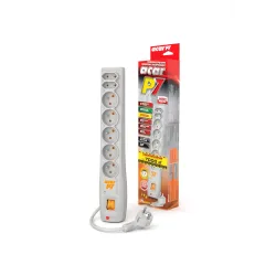 Listwa przeciwprzepięciowa Acar P7 3,0m 7 gniazd automat | PartsPC.pl