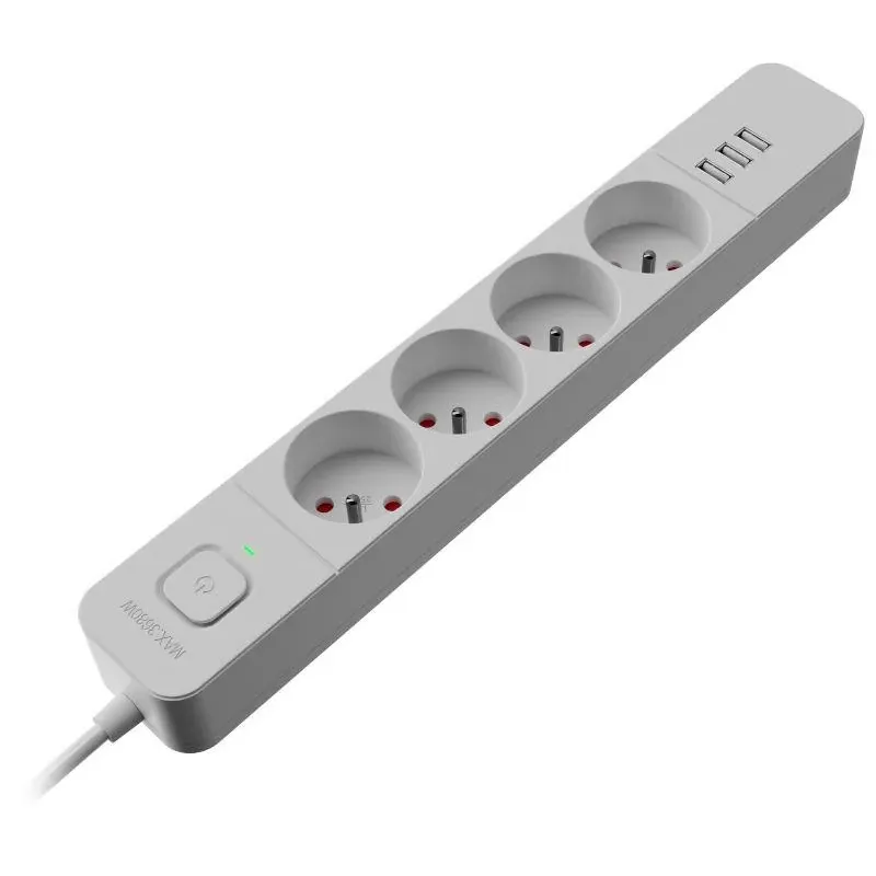 Listwa zasilająca Defender SFS 133 1,5 m, 4 gniazda, 3x USB biała