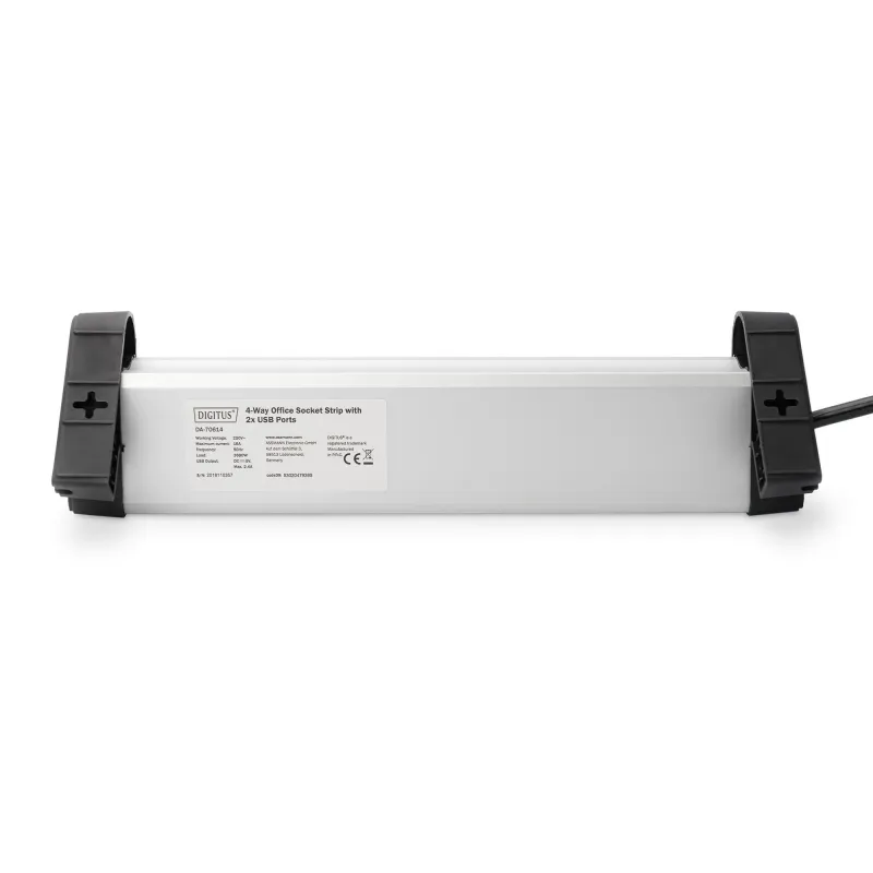 Listwa zasilająca DIGITUS biurowa 45° 4 gniazdowa 2xUSB (5V/2A) obrót 290°