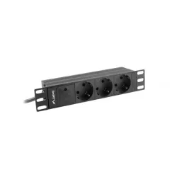 Listwa zasilająca Lanberg do szaf 10" 1U 16A PDU 3x Schuko 2m czarna