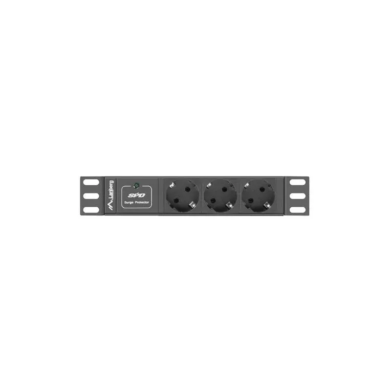Listwa zasilająca Lanberg do szaf 10" 1U 16A PDU 3x Schuko 2m czarna