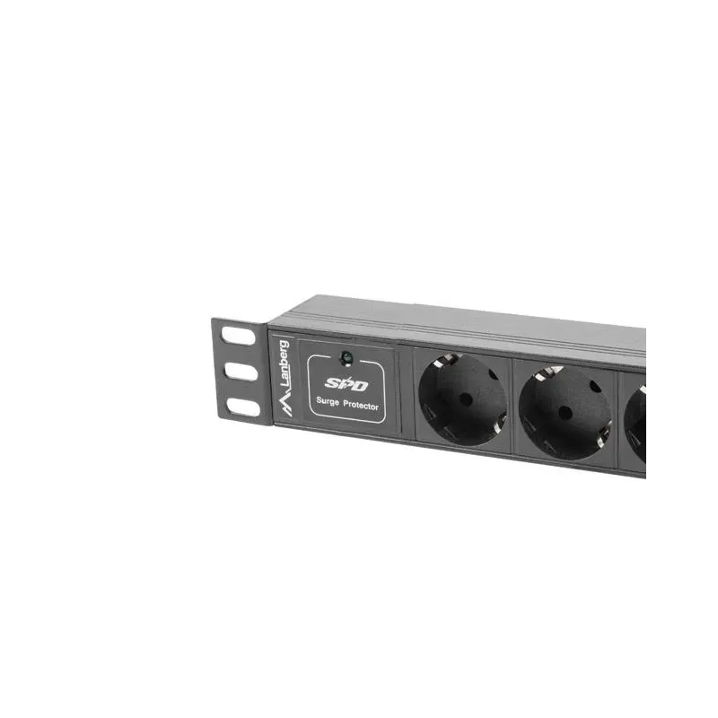 Listwa zasilająca Lanberg do szaf 10" 1U 16A PDU 3x Schuko 2m czarna