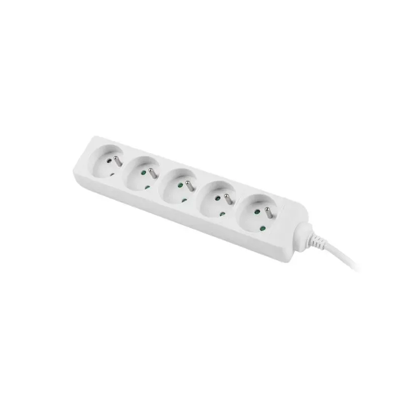 Listwa przedłużacz Lanberg 1,5m biała 5x 230V PL, kabel wykonany z pełnej