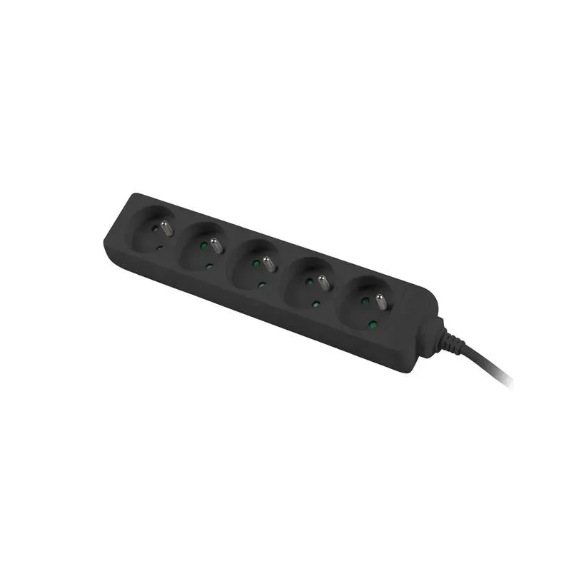 Listwa przedłużacz Lanberg 1,5m czarna 5x 230V PL, kabel wykonany z pełnej