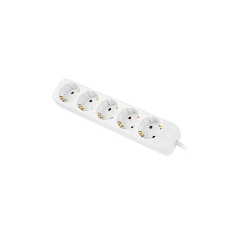 Listwa przedłużacz Lanberg 1,5m białą 5x 230V Schuko, kabel wykonany z