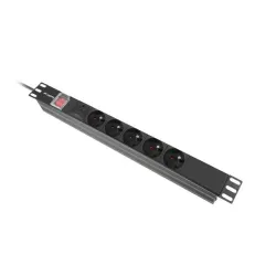 Listwa zasilająca Lanberg Rack PDU 19" 1U 16A 5x 230V PL 2M Czarna